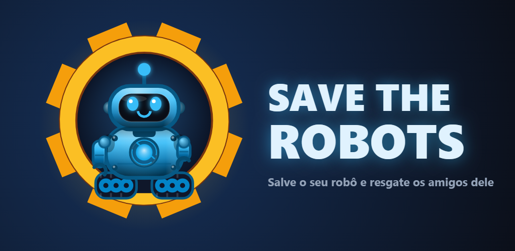 Save the Robots: o robô Torque dentro de uma engrenagem dourada